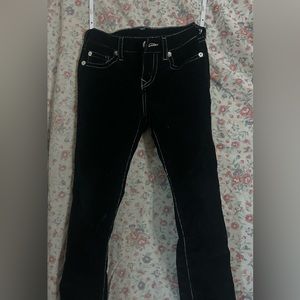 Black velvety true religion jeans